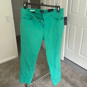 Nwt nyjd Clarissa ankle jeans size 14 mint green